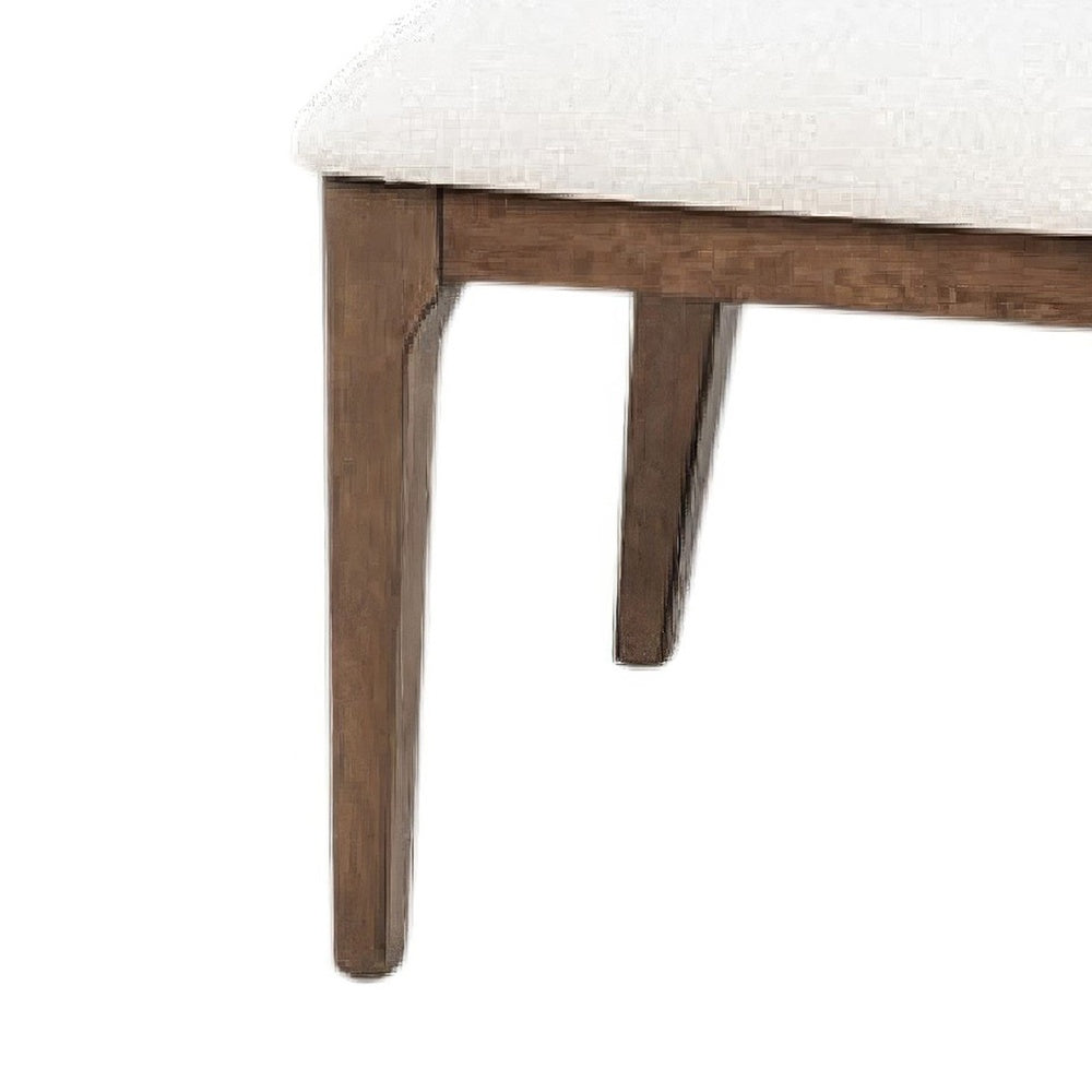Cair Dining Side Chair Set of 2, Curved Back, Beige Cushions, Dark Brown-BM353112