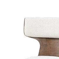 Cair Dining Side Chair Set of 2, Curved Back, Beige Cushions, Dark Brown-BM353112