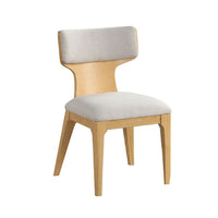 Cair Dining Side Chair Set of 2, Curved Back, Beige Cushions, Natural Brown-BM353113