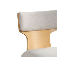 Cair Dining Side Chair Set of 2, Curved Back, Beige Cushions, Natural Brown-BM353113