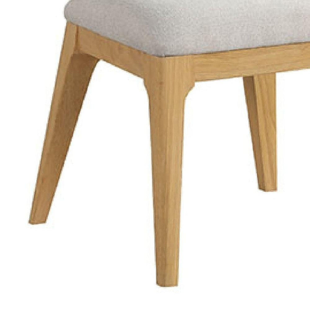 Cair Dining Side Chair Set of 2, Curved Back, Beige Cushions, Natural Brown-BM353113