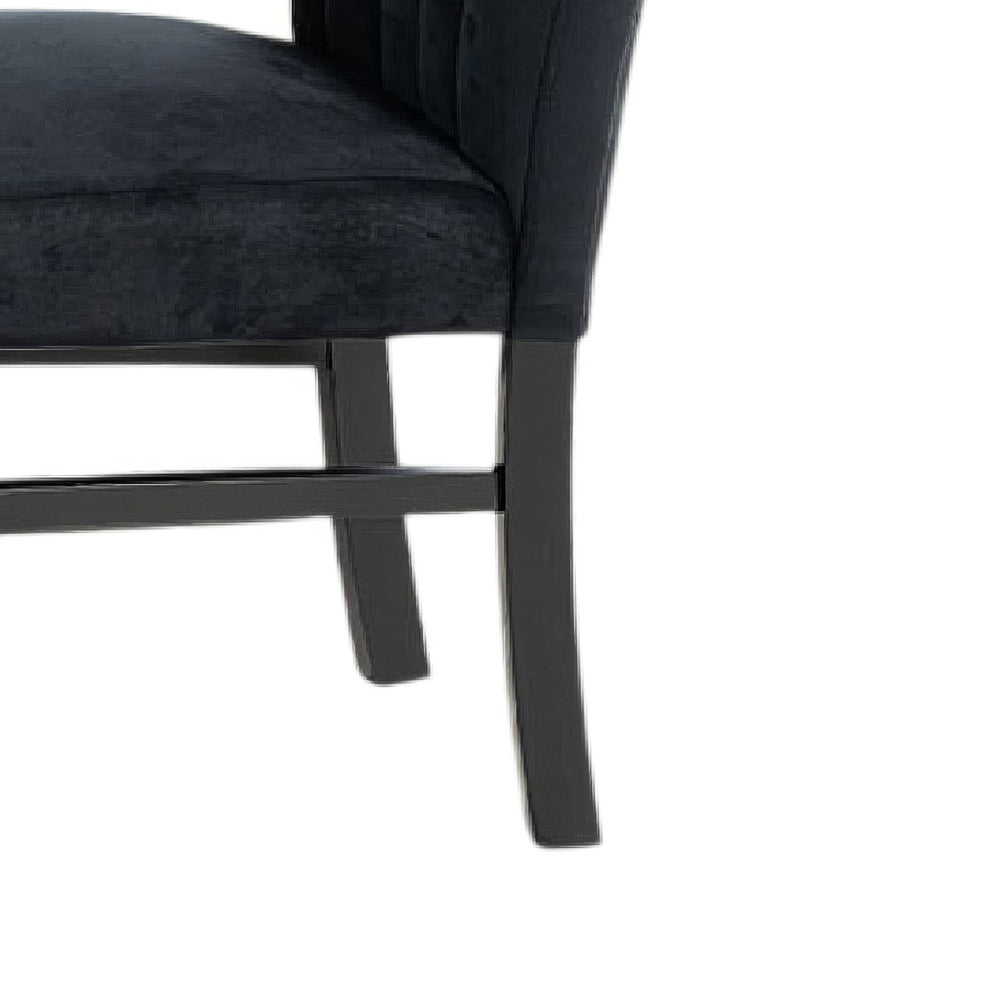 Sely Side Dining Chair Set of 2, Foam Fill Seat and Channeled Back, Black-BM353114