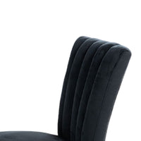 Sely Side Dining Chair Set of 2, Foam Fill Seat and Channeled Back, Black-BM353114