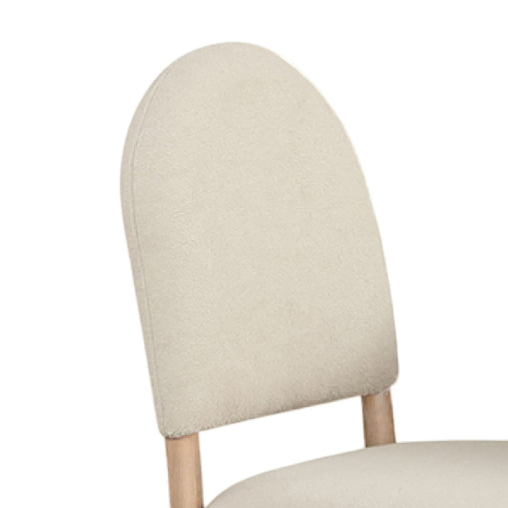 Reha Dining Side Chair Set of 2, Arch Back, Beige Cushions, Natural Brown-BM353115