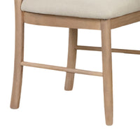 Reha Dining Side Chair Set of 2, Arch Back, Beige Cushions, Natural Brown-BM353115