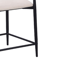 Nath Counter Height Chair Set of 2, Gold Metal Arms, White Cushions, Black-BM353116