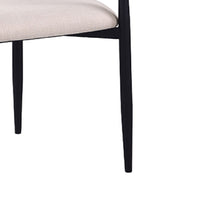 Nean Dining Side Chair Set of 2, Gold Metal Arms, White Cushions, Black-BM353117