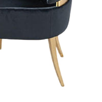 Noth Dining Armchair Set of 2, Foam Fill Black Cushions, Matte Gold-BM353118