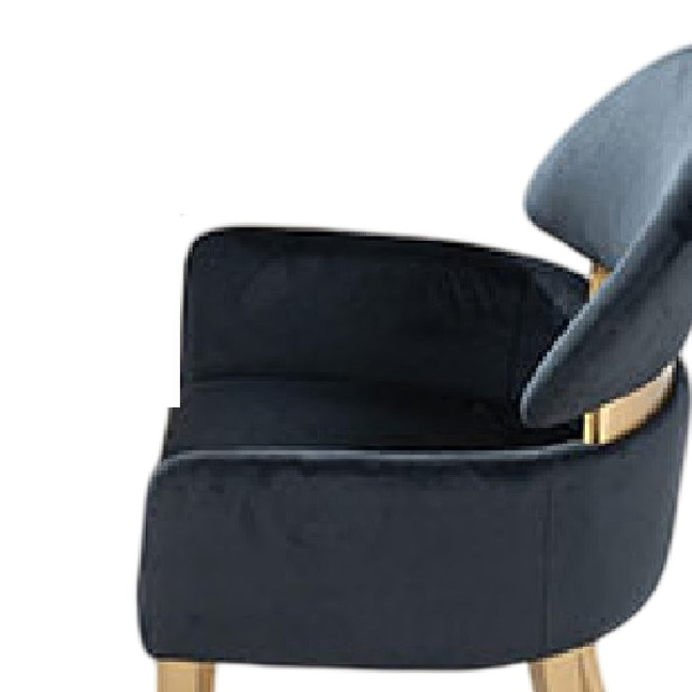 Noth Dining Armchair Set of 2, Foam Fill Black Cushions, Matte Gold-BM353118