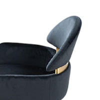 Noth Dining Armchair Set of 2, Foam Fill Black Cushions, Matte Gold-BM353118