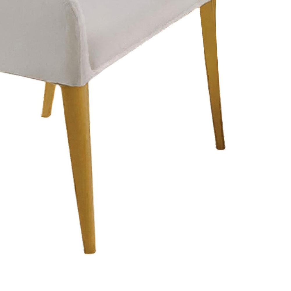 Noth Dining Armchair Set of 2, Foam Fill White Cushions, Matte Gold-BM353119