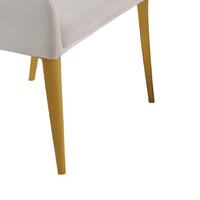 Noth Dining Armchair Set of 2, Foam Fill White Cushions, Matte Gold-BM353119
