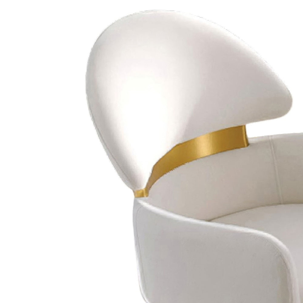 Noth Dining Armchair Set of 2, Foam Fill White Cushions, Matte Gold-BM353119
