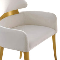 Noth Dining Armchair Set of 2, Foam Fill White Cushions, Matte Gold-BM353119
