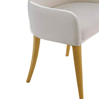 Noth Dining Armchair Set of 2, Foam Fill White Cushions, Matte Gold-BM353119