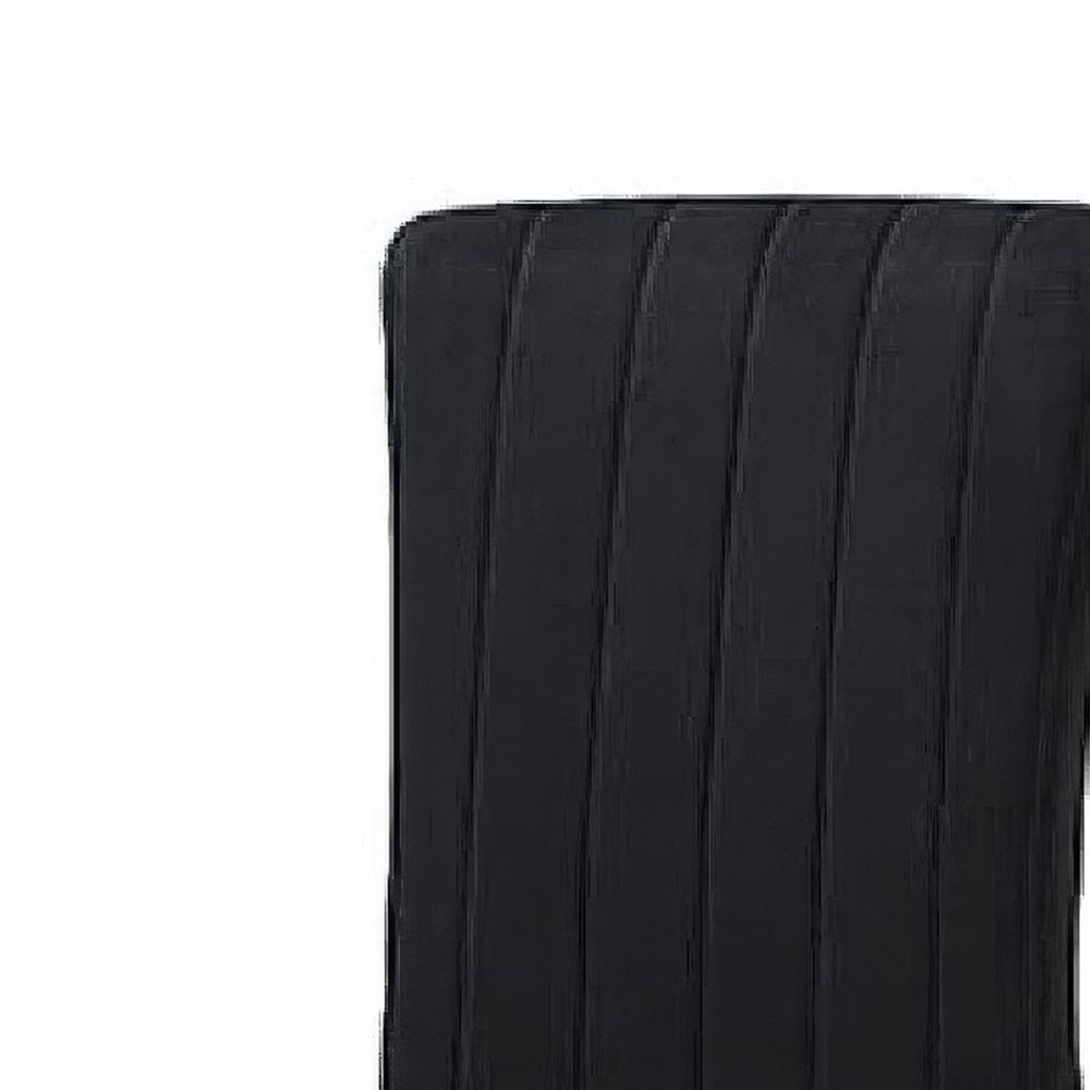 Hols Parson Dining Side Chair Set of 2, Channeled Black Fabric, Gold Steel -BM353120