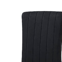 Hols Parson Dining Side Chair Set of 2, Channeled Black Fabric, Gold Steel -BM353120