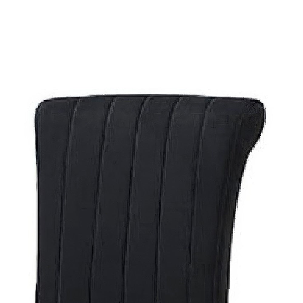 Hols Parson Dining Side Chair Set of 2, Channeled Black Fabric, Gold Steel -BM353120
