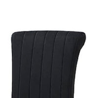 Hols Parson Dining Side Chair Set of 2, Channeled Black Fabric, Gold Steel -BM353120