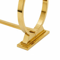 Hols Dining Table, Gold Banding on White Top, O-Shaped Steel Legs 60 Inch-BM353121