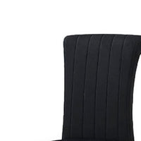 Hols Parson Dining Side Chair Set of 2, Black Fabric, Silver Steel Base-BM353123