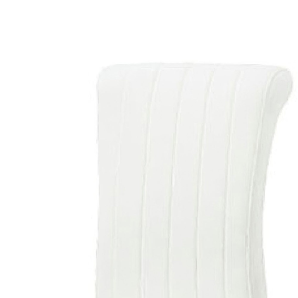 Hols Parson Dining Side Chair Set of 2, White Fabric, Silver Steel -BM353125