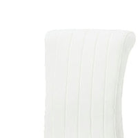 Hols Parson Dining Side Chair Set of 2, White Fabric, Silver Steel -BM353125