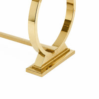 Hols Dining Table, Gold Banding on White Top, O-Shaped Steel Legs 80 Inch-BM353126