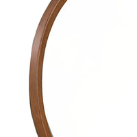 Urne Dresser Mirror, Framed Design, Walnut Brown Wood, 36 Inch Round-BM353130