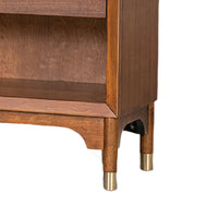 Urne Nightstand, 1 Drawer with Shelf, USB Port and LED, Walnut Brown-BM353131