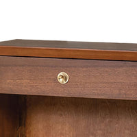 Urne Nightstand, 1 Drawer with Shelf, USB Port and LED, Walnut Brown-BM353131