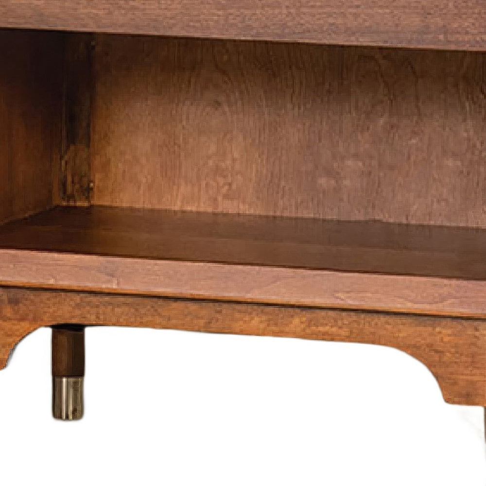 Urne Nightstand, 1 Drawer with Shelf, USB Port and LED, Walnut Brown-BM353131
