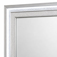 Gala Dresser Mirror, Embedded Crystal Trim w LED, Gray 40x44 Rectangular-BM353138