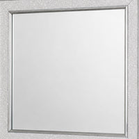 Gala Dresser Mirror, Embedded Crystal Trim w LED, Gray 40x44 Rectangular-BM353138