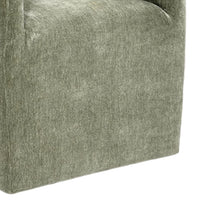 Esha Accent Barrel Chair w Casters, Foam Fill Textured Green Upholstery-BM353140