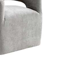 Esha Accent Barrel Chair w Casters, Foam Fill Light Gray Upholstery-BM353141