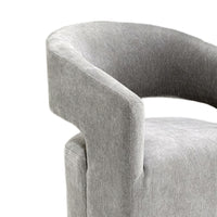 Esha Accent Barrel Chair w Casters, Foam Fill Light Gray Upholstery-BM353141