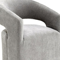 Esha Accent Barrel Chair w Casters, Foam Fill Light Gray Upholstery-BM353141