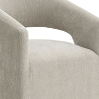 Esha Accent Barrel Chair w Casters, Foam Fill Taupe Brown Upholstery-BM353142