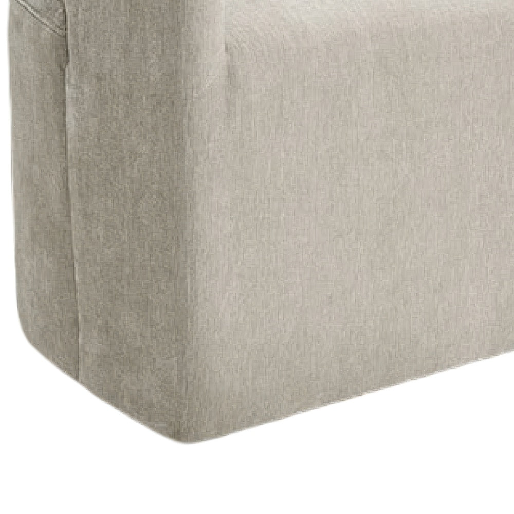 Esha Accent Barrel Chair w Casters, Foam Fill Taupe Brown Upholstery-BM353142