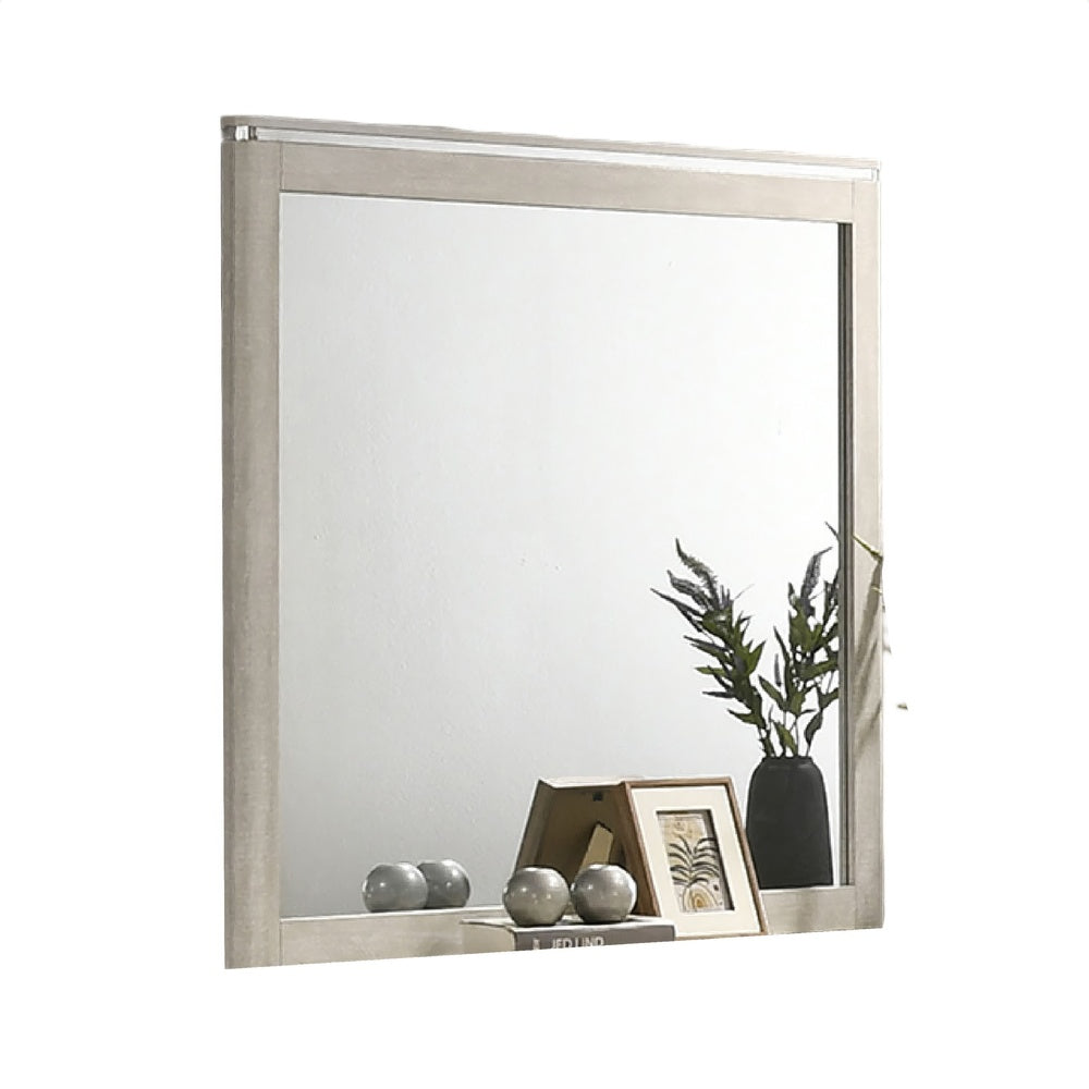 Hezi Dresser Mirror, Glam White, Multi Layer Molded Frame, 41x42 - BM353149