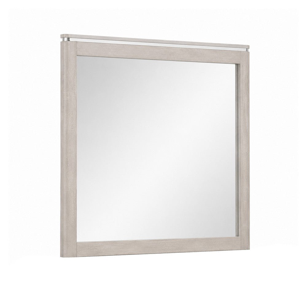 Hezi Dresser Mirror, Glam White, Multi Layer Molded Frame, 41x42