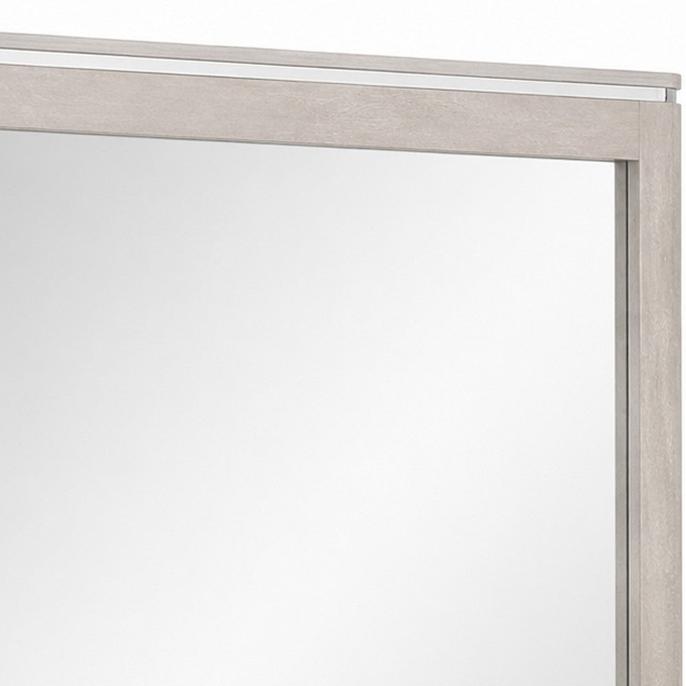 Hezi Dresser Mirror, Glam White, Multi Layer Molded Frame, 41x42