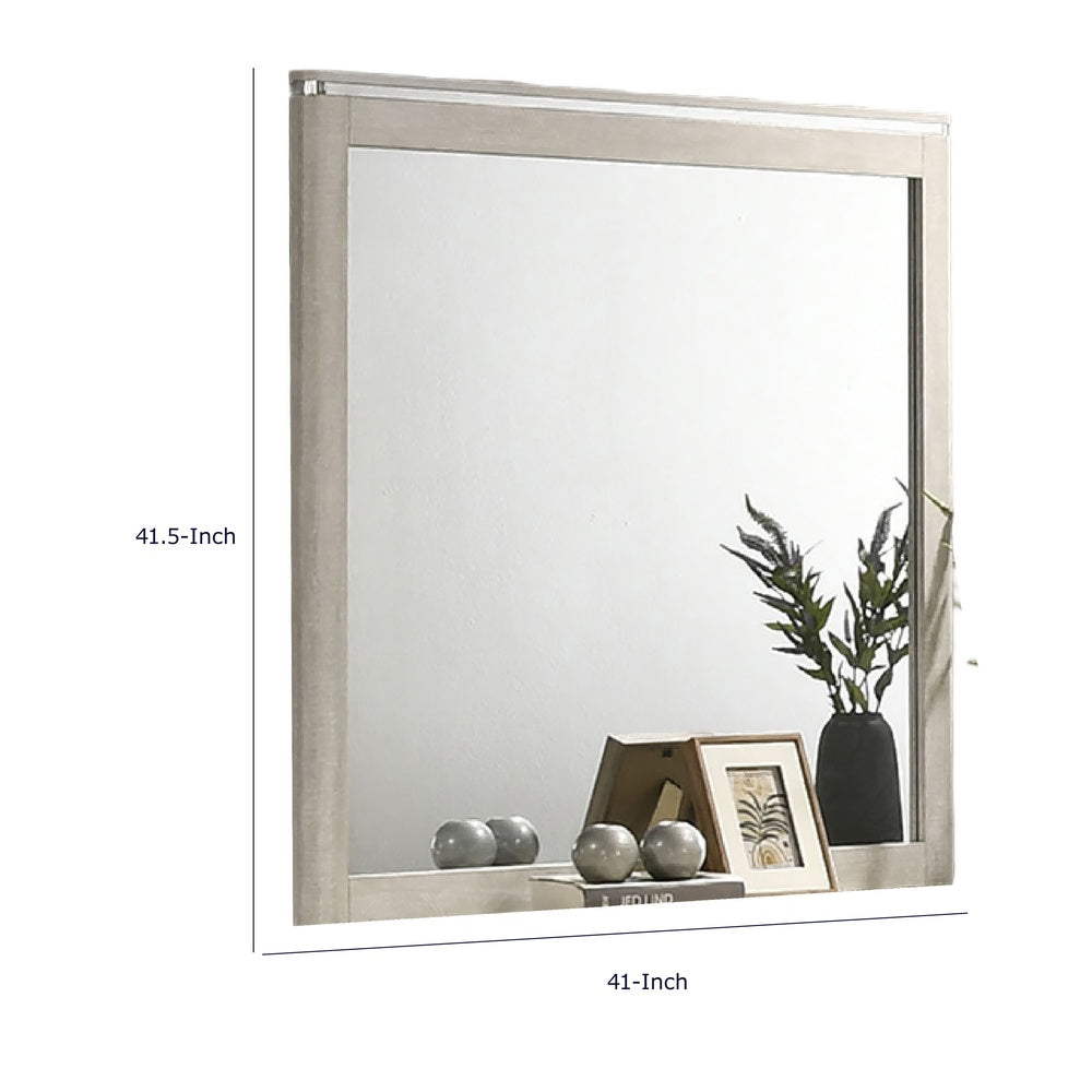 Hezi Dresser Mirror, Glam White, Multi Layer Molded Frame, 41x42 - BM353149