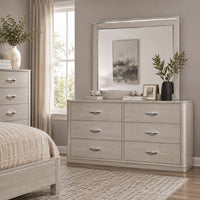 Hezi Dresser Mirror, Glam White, Multi Layer Molded Frame, 41x42 - BM353149