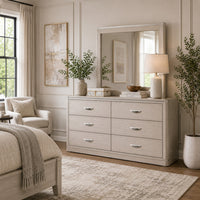 Hezi Dresser Mirror, Glam White, Multi Layer Molded Frame, 41x42 - BM353149