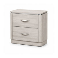 Fezi Nightstand, 2 Drawers, Silver Steel Finger Pulls, Dusty Gray-BM353150