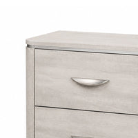 Fezi Nightstand, 2 Drawers, Silver Steel Finger Pulls, Dusty Gray-BM353150