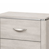 Fezi Nightstand, 2 Drawers, Silver Steel Finger Pulls, Dusty Gray-BM353150