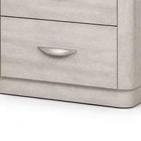 Fezi Nightstand, 2 Drawers, Silver Steel Finger Pulls, Dusty Gray-BM353150